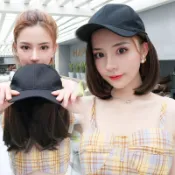 思樂小舖 帽子假髮一體時尚波波頭短髮女夏天圓臉氣質短捲髮韓國全頭套