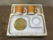 特價 宅配免運 WH17645【四十八號老倉庫】全新 早期 大同 紅字 普普風 西餐點心組 咖啡杯 點心盤 1杯1盤價