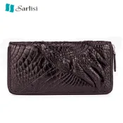 【台灣現貨】【Sarlisi】泰國鱷魚皮長款皮夾 手拿包 男士真皮商務爪子拉鍊錢包 多卡位零錢包長夾 鱷魚皮長款拉鍊皮夾