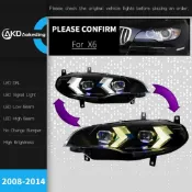 (質量保固）適用于08-14款BMW X6大燈總成E71改裝新款箭頭雙色LED日行燈透鏡