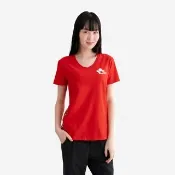 【Roots】Roots女裝- CANADA V-NECK 短袖上衣(紅色)