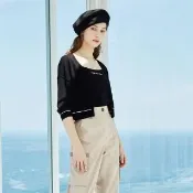 【mia mia】MIA DE MOI配條針織外套