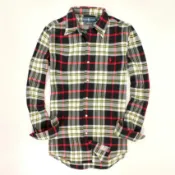 美國百分百【全新真品】Ralph Lauren 襯衫 RL 上衣 長袖 Polo 小馬 黑 紅 白 格紋 厚 純棉 男 XS S號