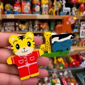 🍀臺灣出貨🍀巧虎動物過家家擺件木製趣味動物平衡疊疊樂早教手眼益智