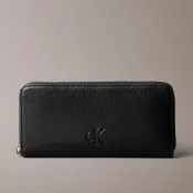 Calvin Klein 手拿拉鍊長夾 聚氨酯皮革 皮夾 長夾 錢包 黑色CK(現貨)