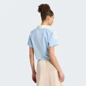  【adidas 愛迪達】Lux Tiro T 女 Polo衫 運動上衣 休閒短袖 短版 水藍(KT2783)