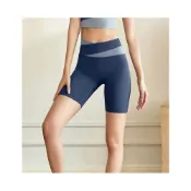 (店+)【FT SHOP】拚色無尷尬線瑜珈短褲 五分褲 單車褲 無駱駝蹄 無尷尬線設計 舒適透氣 超彈性 瑜珈褲 顯長腿提臀