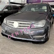 涔峰ＣＦ☆(亮黑) BENZ 後期 W204 S204 AMG 保桿用 前下巴 前下 前唇 定風翼 空力套件