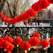 中國傳統紅燈籠,2025 年中國新年裝飾品,防水紅燈籠中國春節裝飾派對用品