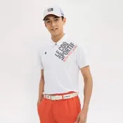 【LE COQ SPORTIF 公雞】高爾夫系列 男款白色吸汗速乾防曬透氣短袖POLO衫 QGX2J281