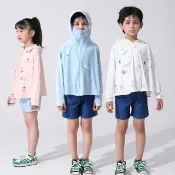 【TONYU 童嶼】兒童防曬外套斗篷連帽款 冰絲涼感薄款防紫外線 輕薄透氣防曬衣男女童罩衫