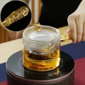 協貿國際日用品生活2館 紫銅玻璃煮茶壺側把金色小青柑白茶泡茶器高溫耐熱單壺電陶爐專用
