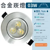 【3W合金崁燈-白光/暖白】✨光譜照明 全電壓 LED崁燈 開孔7cm 直下發光 天花燈 裝潢 含變壓器 LED嵌燈