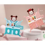 【RUBY SHOP Baby & Mommy】迪士尼米奇米妮維尼太空人鈴鐺響紙安撫巾 捏捏巾 寶寶安撫玩具