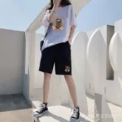 連盛 純棉運動服套裝女夏季休閒韓版寬鬆初中生高中學生短袖短褲兩件套