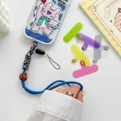 【D.studio】手機殼斜背掛繩TPU透明夾片/5件組(墊片 貼片 夾片 固定片 底片 手機掛繩用 N197)
