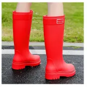 (店+)雨鞋男女雨天防滑耐磨防水鞋長款加厚長筒雨靴輕量透氣厚底中筒工作鞋大尺碼舒適寬楦廚師工作鞋戶外涉水鞋溯溪鞋水陸兩用高筒雨靴