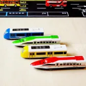 (店+)『塑膠仿真新幹線高速列車/4色可選』鐵路火車 鐵道列車 迴力車 玩具車 小汽車 仿真列車 玩具火車 軌道火車