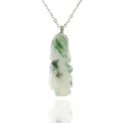 【喜緣玉品】天然A貨翡翠 冰種飄花 龍騰四海 霸氣蒼龍 項鍊(直)