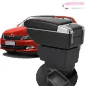 台灣現貨Pola Š​koda Fabia Combi 專用 中央扶手 扶手箱 雙層置物空間 帶7孔USB 升高 置杯