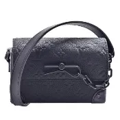 【Louis Vuitton 路易威登】M81746經典STEAMER系列Taurillon皮革斜背小包(黑色)