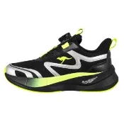 【KangaROOS】慢跑鞋 童鞋 大童 運動鞋 旋鈕鞋帶 WINGGO 黑綠 KK61784