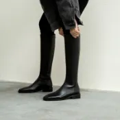 🔥台灣出貨🔥高筒靴 長靴 膝下靴 長靴 不過膝長靴女秋冬加絨高筒靴子真皮大碼女鞋平底長筒靴絨面騎士靴