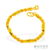 福西珠寶 六角麻花 3.35錢 六角麻花黃金手鍊｜男款立體編織金鍊・六角紋設計・霸氣百搭