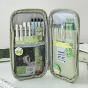 🍥新品特惠&臺灣出貨🍥燒餅包筆袋簡約高顏值大容量女小學生文具鉛筆盒便攜化妝刷收納包