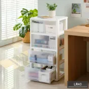(店+)【KEYWAY 聯府】免運 LR40 集寶四層櫃 附輪 2小抽3大抽收納箱 置物櫃 嬰兒衣物 無印風格 層櫃 尿布收納 租屋傢俱