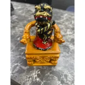 2.5寸 手工 檀木 雕刻 虎爺 神尊 金虎爺 龍椅 雙龍 香火椅 迷你椅 神明椅 疊椅 招財 脫椅 香樟木