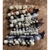 好用 髮束 綁頭髮 橡皮筋 彈力 珍珠 亮澤 仿珍珠 耐用 釘珠 金蔥 鬆緊帶 造型 髮圈 髪束 髮飾 $8/個 現貨