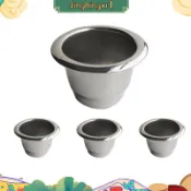 4 件適用於 Nespresso 不銹鋼可再填充咖啡膠囊咖啡過濾器可重複使用咖啡包可重複使用咖啡機 DIY