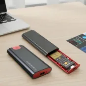 M.2 NVMe/SATA SSD 轉 USB 3.1 Gen2 10Gbps 外接盒,支援 USB-C,B 鍵與 M