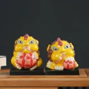全球選品1館 生活百貨 陶瓷麒麟擺件一對家居玄關客廳國潮交趾陶瑞獸喬遷伴手禮