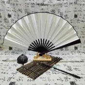空白宣紙大掛扇裝飾扇子工藝折扇書法繪畫簽名舞蹈COS道具扇(130*70/@777-26383)