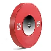 【Fitek】高級奧林匹克槓片 25KG／彩色全膠槓片 單片(25公斤競賽槓片／彩色槓片／包膠槓片／橡膠競技槓片)