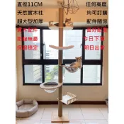 現貨特價  通天實木柱貓跳台  頂天全實木貓爬架 貓跳台 貓爬架 實木貓抓柱 貓抓板 實木柱天然劍麻繩加大加厚實木配件板