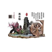 (店+)防腐木戶外小水車轉輪流水擺件水池循環庭院假山魚池造景復古裝飾 風水水車 庭院擺件 水池裝飾 園藝擺件 院子水車