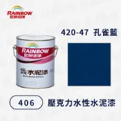 Rainbow 虹牌油漆 406水性水泥漆 420-47孔雀藍 有光型（1加侖）