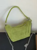 喜挖2店 磨砂復古包包女秋冬2025新款時尚小眾鏈條斜後背包高級感餃子包
