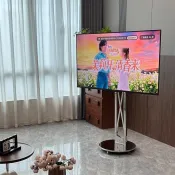 【可開發票/統編】🥇電視架 置物架 電視機支架  電視支架現代簡約不鏽鋼落地客廳家用可移動電視架適用40/88吋