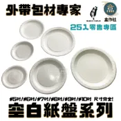 【盒作社】空白紙盤系列(25入零售區)#台灣製造/菜盤/主食盤/蛋糕盤/5吋/6吋/7吋/8吋/9吋/10吋/中秋烤肉