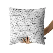 【IHERMI】混亂三角幾何A 抱枕套 IHERMI 台灣製 抱枕 45cm(居家生活 創意 靠枕 帆布 簡約 幾何 清新)