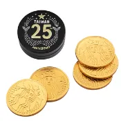 出清㊣ 星巴克 周年金幣牛奶巧克力盒 小物收納小鐵盒 臺灣25週年紀念 Starbucks 巧克力已過期介意勿下