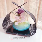 協貿國際日用品生活7館 進口九谷燒輪生銀彩花籠瓷花瓶插花器樣板間擺件K4-1281
