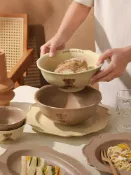 威吉優品 餐盤 小眾設計感餐具小熊碗特別好看的飯碗湯碗家用西餐盤子高級感魚盤