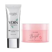 【LEGERE 蘭吉兒】修護防曬素顏組(水感素顏霜50g+VDRN B5修復物理防曬乳35ml)