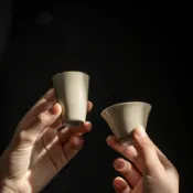 草木灰釉 聞香杯 手工陶瓷 品茗杯 主人客用 仿古小茶杯 子 單杯 草木祠 茶道專用