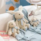 全球選品1館 生活百貨 呆萌兔掛件毛絨玩具禮物配飾鑰匙扣蝴蝶結領結小兔子公仔娃娃